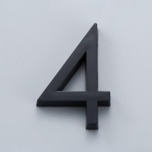 Placa adhesiva brillante con número 3D para casa, puerta, habitación de hotel, número al aire libre, número de puerta adhesivo negro para buzón, manualidades, condominio, hotel, oficina (4)