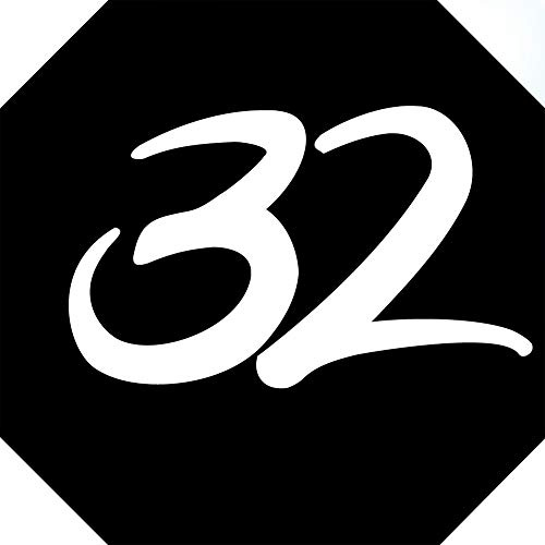 numéro de boite aux lettres 32 (architecte 10x10cm) - Autocollant/Sticker