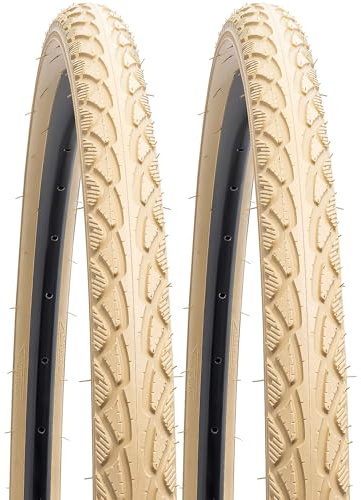 2 Stück 700X38C/40-622 Rennradreifen, kompatibel mit 700X37C, 700 X 38C, 700X39C, 700X40C Fahrradreifen – Beige
