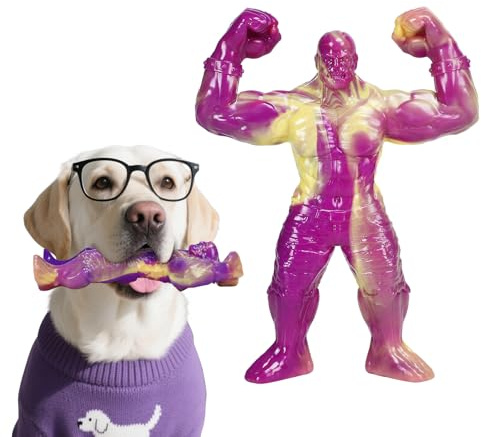 SupaWeiss Dog Chew Toys,Dog Toys Indestructible,Beef Flavor Chew Toys for Medium,Large Dogs,Durable Dog, Indestructible Dog Toy for Teeth Cleaning,Training,Boredom (Muscle man)
