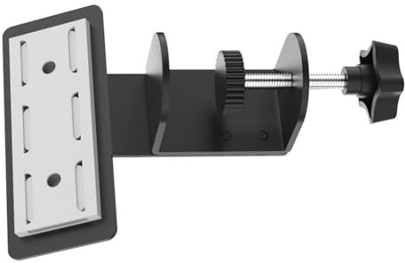 Yjcnelcr Support réglable sous le bureau - Installation facile - Pince en métal solide pour bords de table de 1 à 5 cm d'épaisseur - Clip de sécurité latéral de table