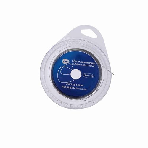 Tissting Fil de Pêche en Mer, Fil d'acier Tressé 7 Brins Recouvert de Plastique Résistant avec 5 Types de Résistance pour Gros Poissons, 10m, Diamètre 0.40mm-0.62mm pour Pêche en Bateau ou à Pied