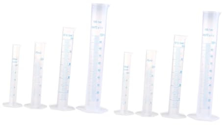 SUPVOX Set de Cylindres Gradués Plastique Mesureurs Liquides pour Jardinage et Expériences Tasses Mesurer Pratiques avec Échelle Claire et Embout Anti-éclaboussures Réutilisable