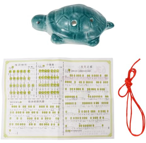 MAGICLULU Ocarina Tartaruga per Principianti 6 Fori in Materiale Sintetico, Facile da Trasportare, Foro Preciso e Cordino Incluso per Uso Didattico