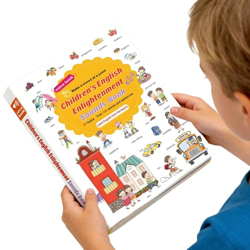 Engelska ljudböcker, pedagogiskt spel med interaktiva elektroniska läroböcker över 500 ord för förskola, förskola, skola, skola, klassrum och bibliotek – lekfullt engelsk inlärning