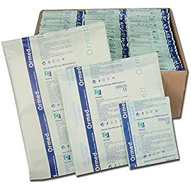 GIMA Mediberg NOLINT Compresa de gasa hidrofílica de algodón puro, no estéril, 20 hilos/cm2, 16 capas plegadas y ribeteadas, tamaño 7,5 x 7,5 cm, 100 piezas, 7,5x7,5