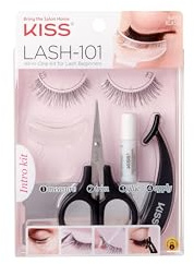 KISS 11 pestañas postizas sin esfuerzo, 12 mm, incluye 1 par de pestañas, herramienta de medición, tijeras, adhesivo de pestañas, aplicador, espejo, apto para lentes de contacto, fácil de aplicar