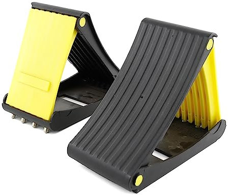 Leisurewize - Pack of 2 Heavy Duty Foldable Wheel Chocks | 4 Metal Spikes Per Chock | Caravan Motorhome Trailer Cars and Vans Wheel Stoppers | Folds Flat | | Vehicle Support LW570