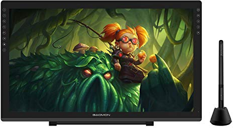 GAOMON PD2200 Grafiktablett mit Display 22 Zoll 92% NTSC Full HD Monitor und mit Standfuß, batterielosem Stift mit Neigungserkennung, kompatibel mit Windows & Mac