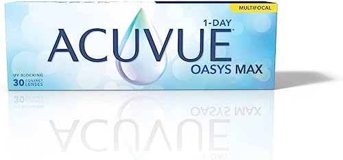 ACUVUE OASYS MAX 1-Day MULTIFOCAL Tageskontaktlinsen – 30 Gleitsichtlinsen für den Nah-, Zwischen- und Fernbereich – Tageskontaktlinsen mit -5.75 dpt und BC 8.4 – UV Schutz & angenehmes Tragegefühl