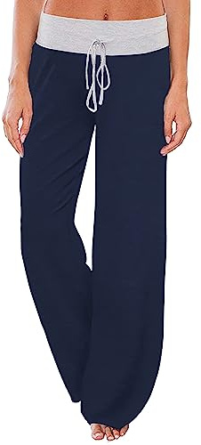Famulily Women's Casual Plain Wide Leg Pajama Lounge Pants Pyjamas Bottoms