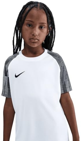 Nike Soccer Jersey Y NK DF Academy JSY SS, White/Black/Black, DH8369-104, XS