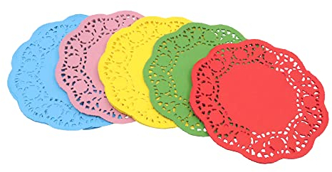 Craftplay Centrini di Carta, Colori Assortiti, 120 Pezzi, Diametro 16 cm Bianco, AMZ349AD