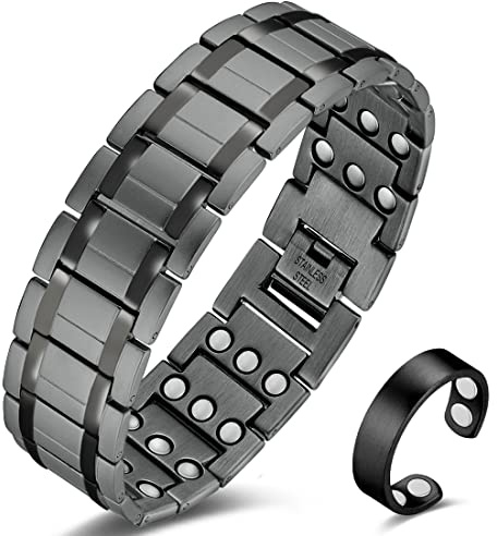 Cigmag 3X Magnetic Titanium Bracelet Men Three Row Magnets Adjustable
