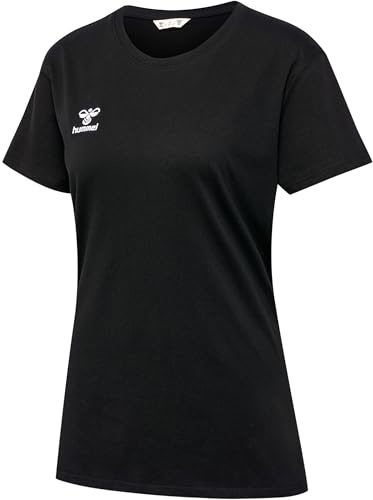 Hummel GO 2.0 T-Shirt de Sport S/S à Manches Courtes pour Femme, pour Le Sport, Le Fitness et Les Loisirs – T-Shirt Basique en 100% Coton Bio – Matériau Extensible – Col Rond