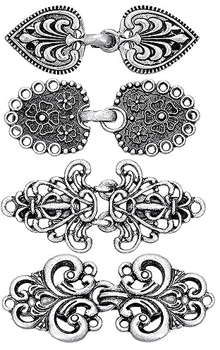 Clips pull vintage,4 pièces Cardigan Clip Clips Cardigan Clips à Châle en Argent Clip Cardigan Femme pour gilet, fermeture cape