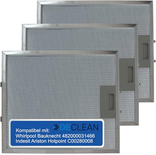 DeClean Filter für Dunstabzugshaube 305mm x 267mm, Metallfettfilter ist kompatibel mit AEG 405525042-9 (3)