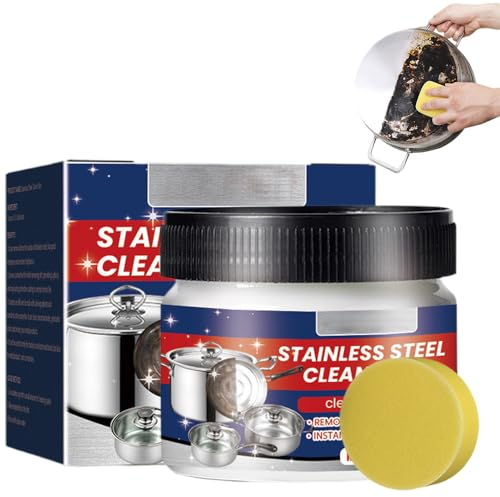 Stainless Steel Stain Cleaning Wax, 2024 Neu Edelstahlreiniger, Allzweck Reiniger, Edelstahlpflege Spray für effektive Reinigung Löst Fett und Verunreinigungen (1PC)
