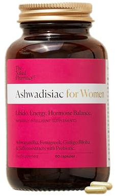 The Naked Pharmacy | Ashwadisiac for Women | Energy & Balance | Saffron, Ashwagandha, Fenugreek & Prebiotic | High Strength | Natural No Additives | 60 Capsules