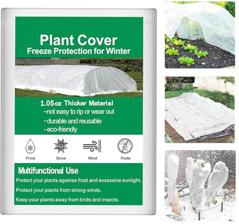 Trlyane Wintervlies für Pflanzen Frostschutz 30g/m², 2M x 10M Gartenvlies Winterschutz für Pflanzen, Abdeckvlies Frostschutz, Winterschutzvlies pflanzenschutz Winter Draußen Frostschutz Pflanzenvlies