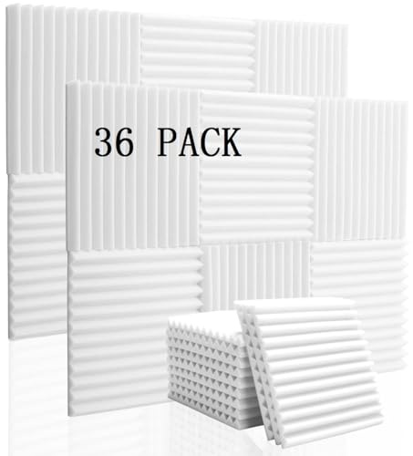 36 piezas de paneles de insonorización paneles de espuma acústica - 12 X 12 X 1 pulgadas, paneles de espuma para estudio KTV para tratamiento de insonorización de sonido, almohadillas de pintura