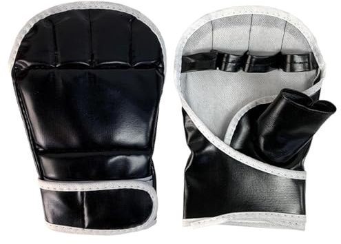Halbfinger-Boxhandschuhe, Kickboxen, Sparring-Handschuhe, offene Handfläche, Kampfsport-Handschuhe, Widerstand, Weichheit, 20,5 x 14 cm, für Kickboxen, Sparring, Boxen und Grappling