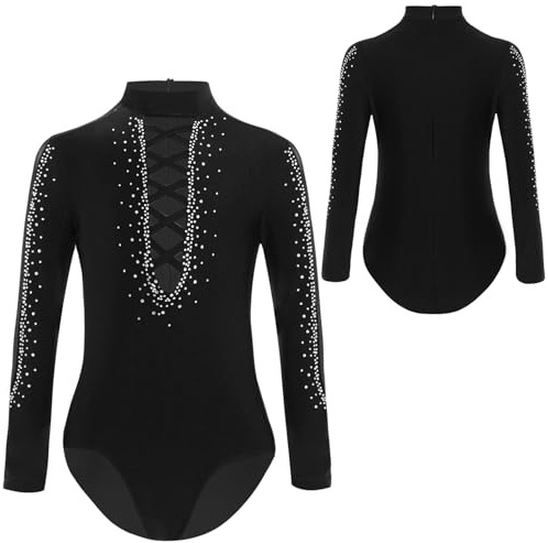Jhaoyu Boys' Team Basic Dance Tops Gymnastics Leotard Ballroom Latin Salsa Dancing Shirt Tank Ballet Unitard Black 7-8 Years