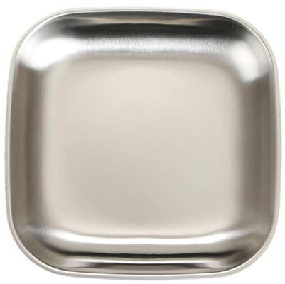 Fenteer Plato de Acero Inoxidable Plato de bistec Bandeja de empanado para el Comedor de Cocina, Plata