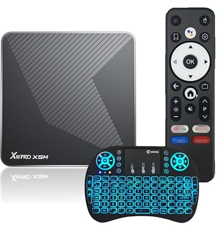 CHROX Android TV Box 14.0, 2025 Smart TV Box S905X5M Octa-Core 64 Bits CPU 100M Ethernet Wifi6 4K HD Android TV Boxes Dual-WiFi 2.4G / 5.8G BT5.0 USB 3.0 3D H.265,4gb+64gb