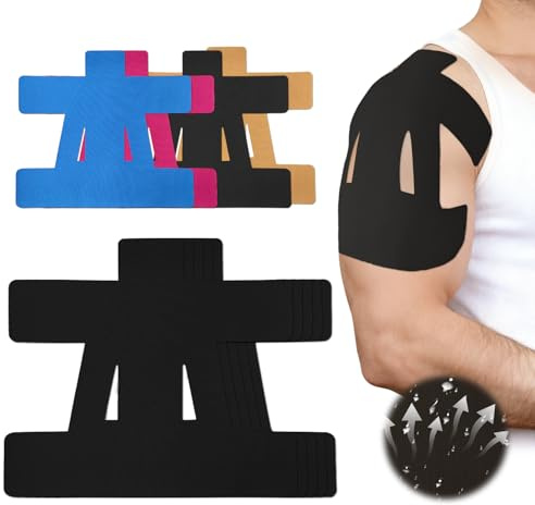 12 Stück Precut Kinesiotapes für Schulter, Kinesiologie Schulter Tape - Schulterstütze & Stabilität, Schulterschmerzen lindern Sport Tape - wasserdicht & elastisch, atmungsaktiv & hypoallergen