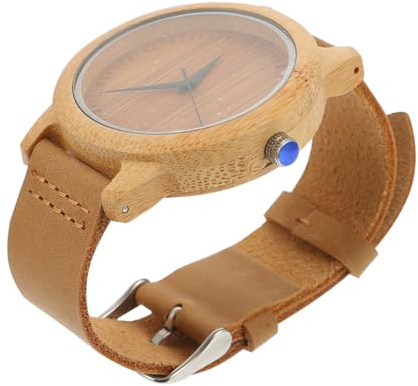 Healeved Reloj Madera de Pulsera para Mujer Elegante Correa de Material Sintético, Diseño Sencillo y Moderno Adecuado para Party y Día de San Valentín