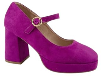 MODELISA - Zapato de Tacón Ancho Mary Jane de Plataforma Boda Noche Evento para Mujer (Buganvilla, Sistema Tallas Calzado EU, Adulto, Mujer, Números, Mediano, 37)