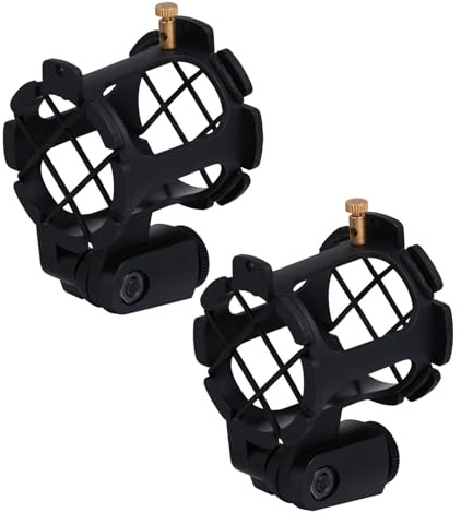 TOYANDONA 2 Pièces Support De Pied De Micro Clip De Support De Choc Microphone Clip Micro Pour Le Stand Black