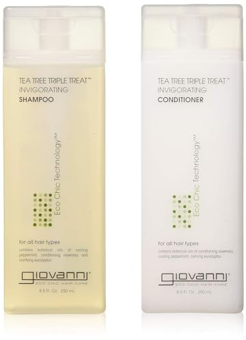 Giovanni Tea Tree Triple Treat , Duo Set Shampoo & Conditioner, 8.5 Oz Each Bottle by Giovanni