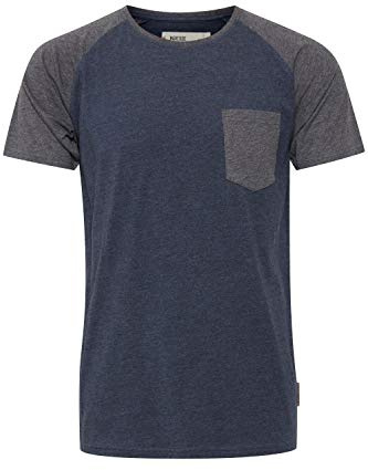 Indicode IDGresham Herren T-Shirt Kurzarm Shirt mit Rundhals-Ausschnitt Brusttasche Baumwollmischung Regular fit, Größe:XL, Farbe:Navy Mix (420)