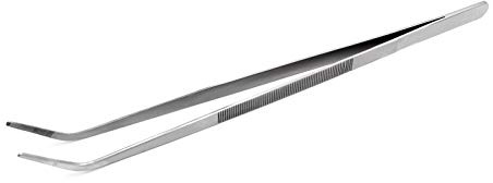 Pince à barbecue en acier inoxydable coudée/droite (31 cm coudée)