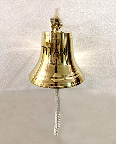 Marine Nautical Store Antico In Ottone Massiccio Titanic Nave Campana Anello Casa Cucina Esterna Interna Porta Campana Appeso Della Parete
