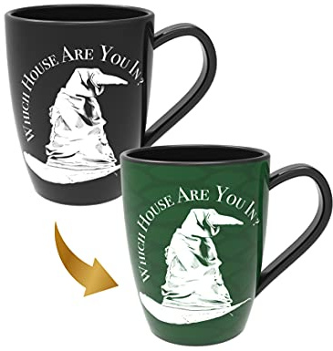 Harry Potter Sorting Hat Mug - Slytherin , Heat Reveals The Hidden Hogwarts House , Thermal Pattern Change, Black