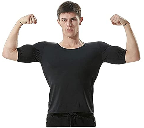ruguo Camiseta de músculo Falso para Hombre Fake Chest Muscle Base Layer Hombres Shapewear Camiseta Confort Muscle Acolchado Camiseta Interior Cuello Redondo (Color : Noir, Size : XL)