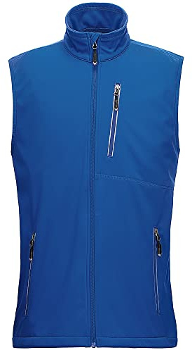 33,000ft gilet Softshell Léger Pour Hommes Course Imperméable et Coupe-vent Respirant Sans Manches Pour le Cyclisme, Course, Randonnée, Golf Bleu Classique