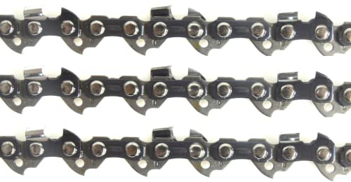 Nemura Lot de 3 Chaînes de tronçonneuse - 84 Maillons Entraîneurs - Guide de 60 cm - Pas de 3/8 - Jauge de 0.63 (1.6mm) - Acier résistant - Pièces Détachées pour Outillage Jardin - Marque Française