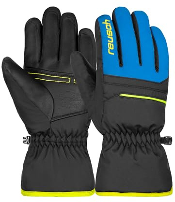 Reusch Alan Junior Gants de Ski Chauds, Coupe-Vent et Respirants pour Enfants, Adolescents, Filles et garçons avec Poignets élastiques