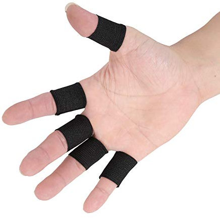HERCHR 10 Fundas para Dedos, Funda Protectora Deportiva para Dedos, Ayuda para Baloncesto, Artritis, Férulas para Pulgar, Banda para Envolver Soporte para Dedos