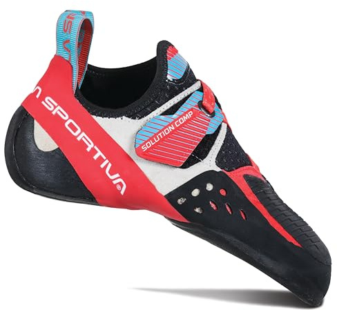 La Sportiva Womens Solution Comp Rock Climbing Shoes, Hibiscus/Malibu Blue, 6