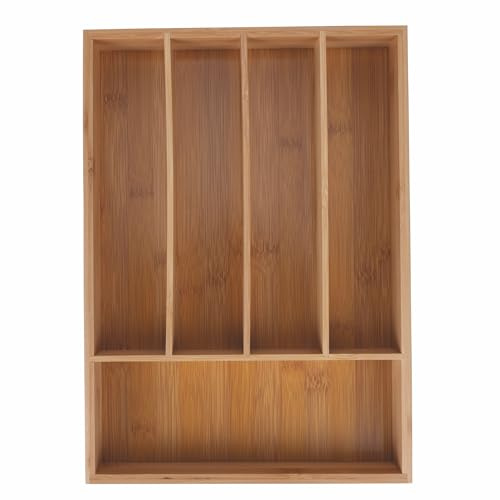 Portaposate in bambù, 5 scomparti, 35,5x25,5x5 cm, SìChef