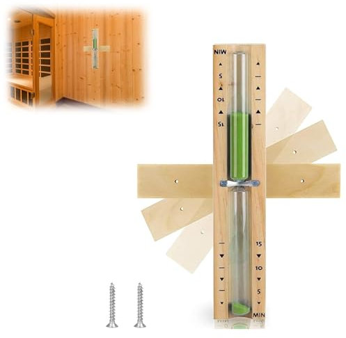 Sauna Sanduhr,Saunauhr,Sanduhr Sauna,Sauna Sanduhr 15 Minuten Aus Holz Grüner Sand,Küchentimer Hitzebeständig,Sanduhr Sauna Timing Zubehör Wird Für Küche Und Sauna Verwendet