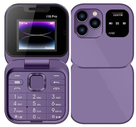 Téléphone portable pour personnes âgées – Mini téléphone portable pliable rechargeable avec appareil photo arrière HD 2G double SIM double veille