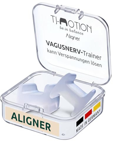 TJ-Motion Aligner 2,5 cm – käftavslappning och vagusnervaktivering – uppsättning av 2 medicinskt silikon – mot käke, hals och ryggsmärta – BPA-fri, vegansk,luktfri.