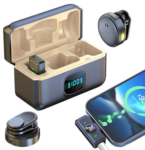 Ancsttu Microfono per Telefono | Microfono Mini per Vlog - da Colletto con Riduzione Rumore per Registrazione Canto Video Social Media