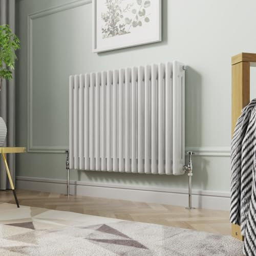 NRG 600 X 830 mm Gloss White Horizontal Cast Iron Radiator Triple Panel